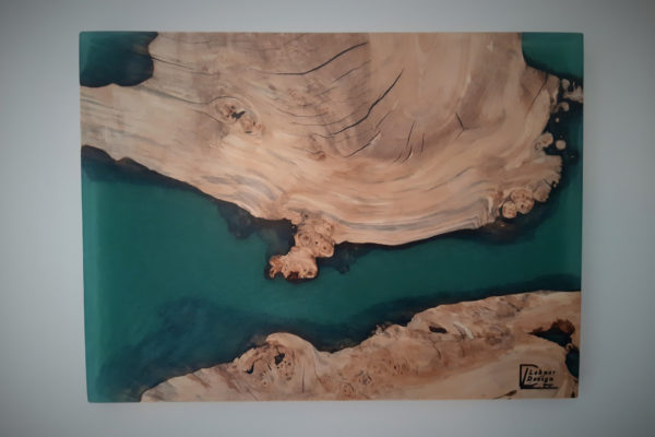 Tableau turquoise fond blanc