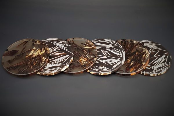 Dessous de verre brun transparent Dessous de verre brun transparent