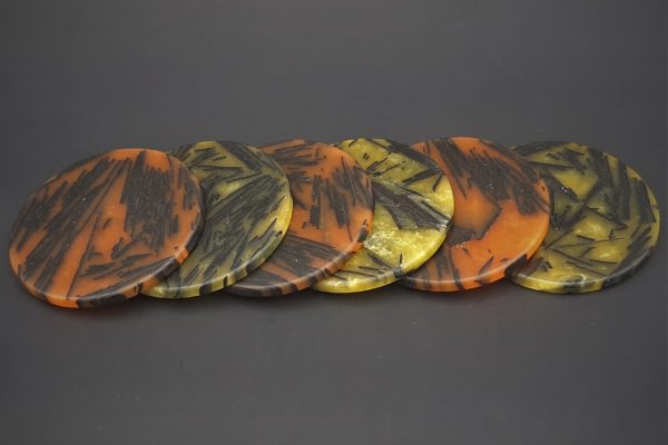 dessous de verre orange jaune 2 dessous de verre orange jaune 2